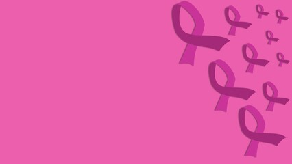 Breast Cancer Awareness Month background with copy space and pink ribbon