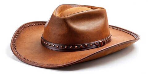 Brown cowboy hat on a white background, ideal for western fashion, themed costumes, and accessories. A versatile