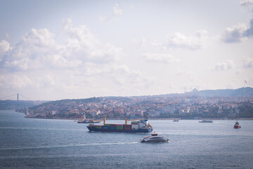 boats on the river In Istanbul 