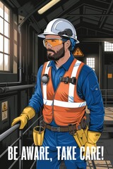 Fototapeta premium Safety Awareness in Industrial Environment