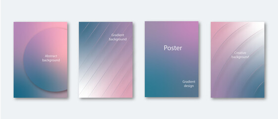 modern gradient poster, background, vector set, poster, minimalist style, template, covers with bright perspective, 3d, geometric prisms, shapes, collections, perfect design for social media, cover, b