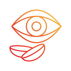 contact lens gradient icon with white background vector stock illustration