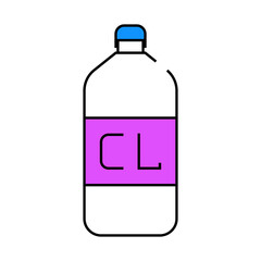 chlorine bottle line icon vector. chlorine bottle sign. isolated symbol illustration