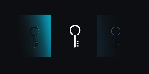 a sleek logo design of a simple key icon, minimalist style with solid colors, no logos or additional details included