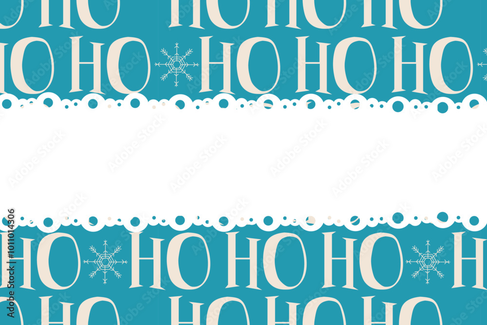 Fototapete Flat vector illustration frame without text for your text. Holiday background with snowflake frame and text on background.