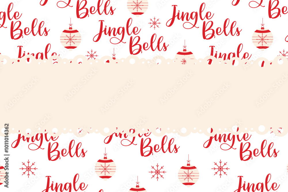 Fototapete Flat vector illustration frame without text for your text. Holiday background with snowflake frame and text on background.