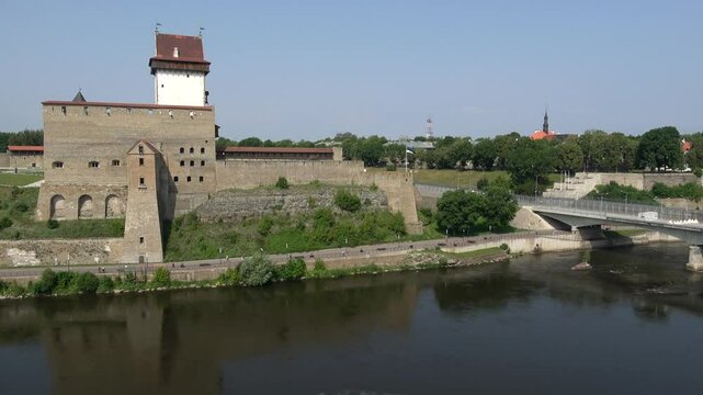 Herman's medieval Castle on a July day. Narva, Estonia
