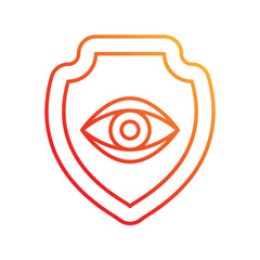 protection gradient icon with white background vector stock illustration