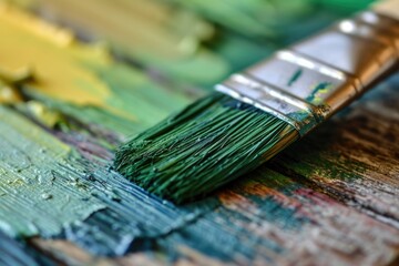 Fototapeta premium Vibrant Green Paint Swatches for Home Decorating and Art