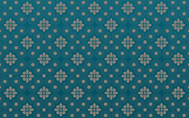Blue gorgeous background with beautiful floral pattern.
