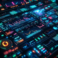 Obraz premium Business Financial Dashboard Displaying Stock Market Data for Analytics and Investment Research
