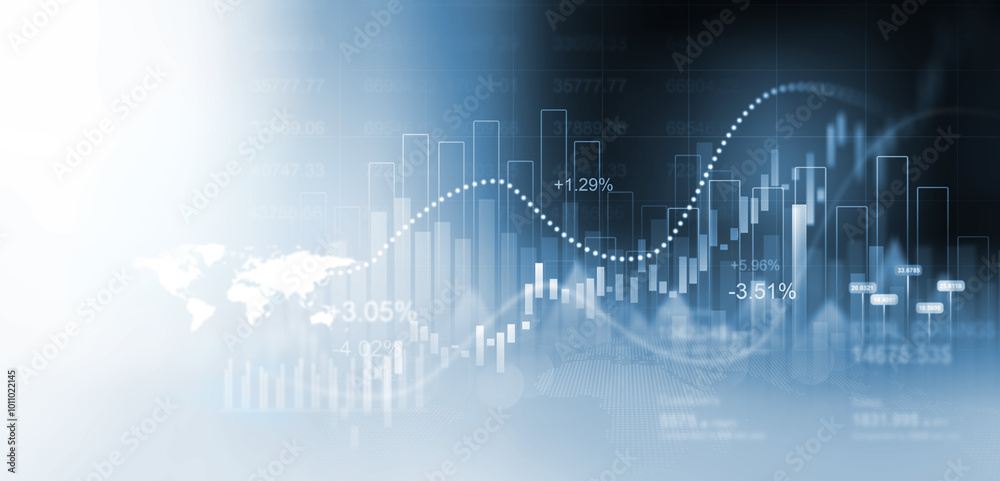 Poster analyzing data sales and financial graph chart. business development strategy,analysis and planning.