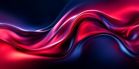 Abstract flowing waves in vibrant red and blue hues.