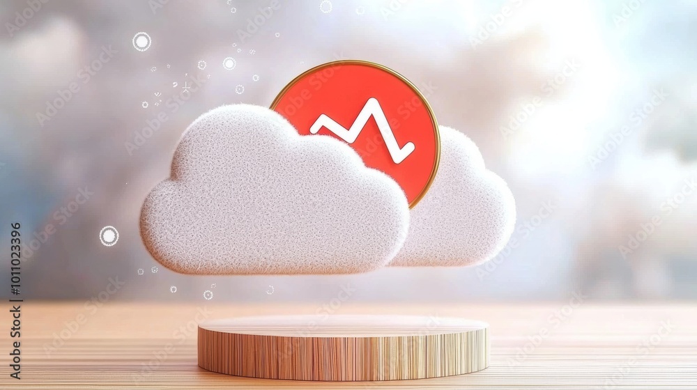 Poster Cloud Computing Concept with Graph and Symbol