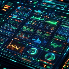 Obraz premium Business Financial Dashboard Displaying Stock Market Data for Analytics and Investment Research