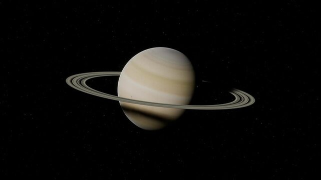 Saturn with rings 3D Space and Planet Visualization animation UHD 4K 02