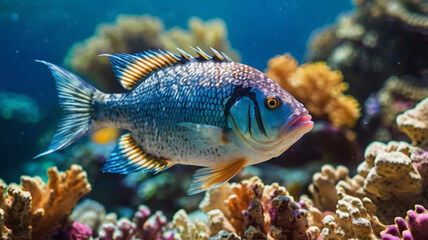 Obraz premium a fish with beautiful coral reefs
