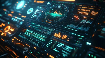 Obraz premium Business Financial Dashboard Displaying Stock Market Data for Analytics and Investment Research
