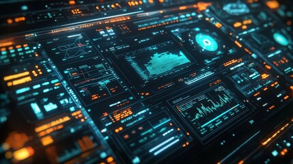 Obraz premium Business Financial Dashboard Displaying Stock Market Data for Analytics and Investment Research