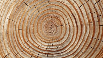 Fototapeta premium Annual Growth Rings of a Tree Trunk Display Natural Patterns and Textures in a Close-Up View