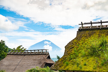 Saiko Iyashi no Sato Nenba, traditional village with Mount Fuji view, in Fujikawaguchiko, Saiko,...