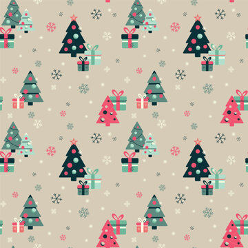Christmas seamless pattern vector. Happy new year pattern. winter background. Xmas background.