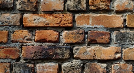 Fototapeta premium Vintage Grunge Brick Wall Texture Seamless Background in Brown Tones