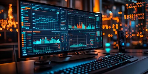 Business Financial Dashboard Displaying Stock Market Data for Analytics and Investment Research