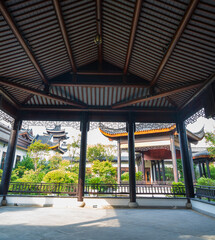 Elegant Chinese Pavilion in Garden Setting
