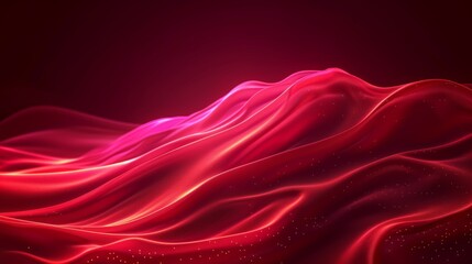 Obraz premium Flowing Abstract Waves in Vibrant Red Tones Create a Dynamic Visual Effect and Depth
