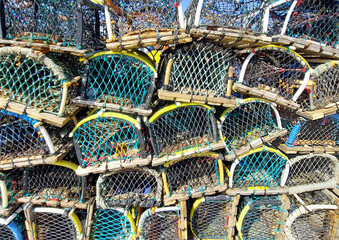 Full frame lobster fishing pots