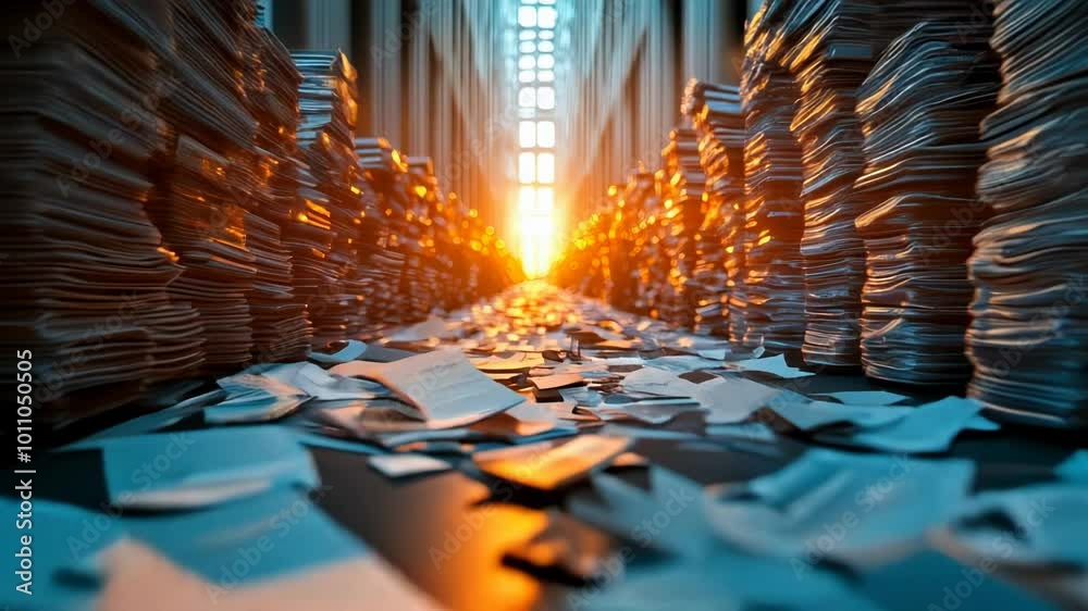 Poster Document Lifecycle Management: From Creation and Collaboration to Storage and Archiving | Visual Guide Through Office Paperwork Process | Organizational Efficiency and Document Control