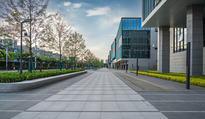 Contemporary Urban Landscape with Modern Architecture and Green Spaces