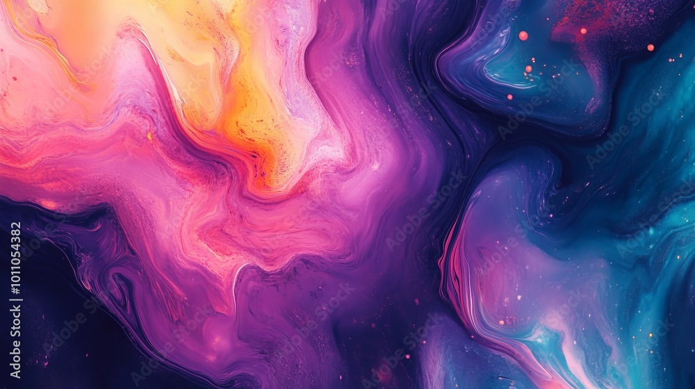 Wall mural beautiful abstract artistic colorful pattern background with vibrant geometric shapes and fluid brus