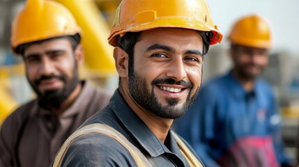 Arabic worker happy and smiling