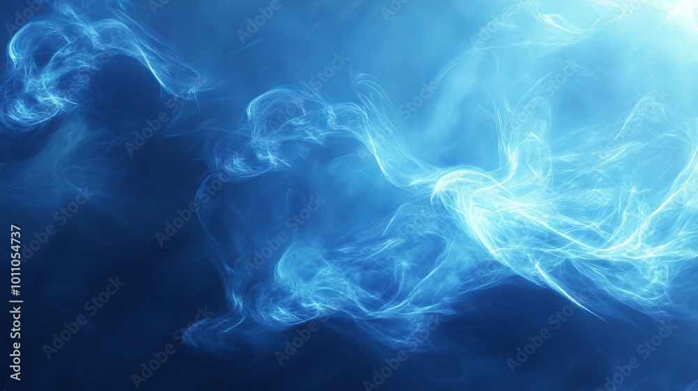 Wall mural vibrant blue abstract background featuring fluid shapes and textures, perfect for modern design proj