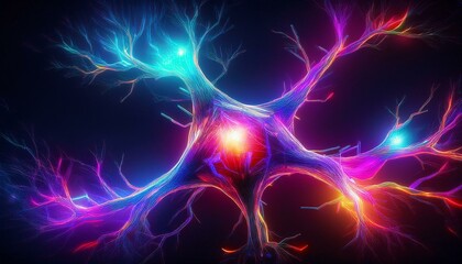 Fototapeta premium Glowing neuron abstract