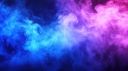 Fototapeta premium Colorful Blue and Purple Smoke on Black Background