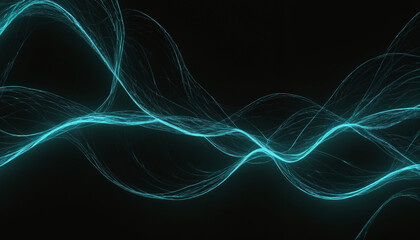 Fototapeta premium Blue brainwaves, abstract geometric waves in higher dimensions, artificial intelligence and neural network visualization