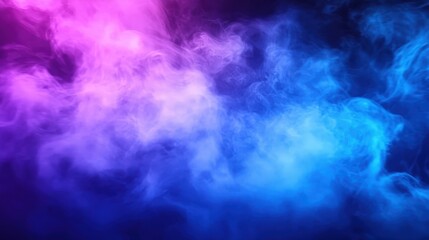 Colorful Blue and Purple Smoke on Black Background