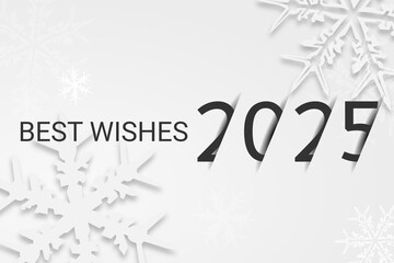 Happy new year - best wishes 2025 with colorful truncated number. Perfect vector for poster, banner, greeting and new year 2025 celebration.