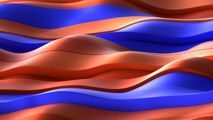 3d abstract wavy background, with blue and orange color, suitable for wallpaper and background images, in posters, banners, advertisements