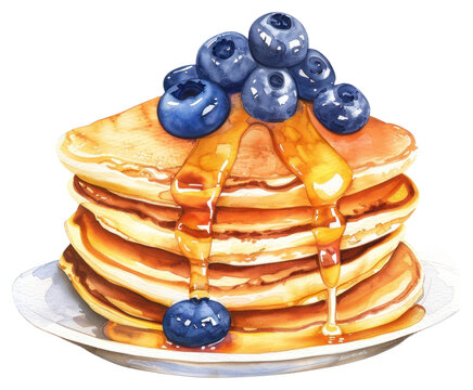 recommend clip art: PNG Blueberry pancakes with syrup