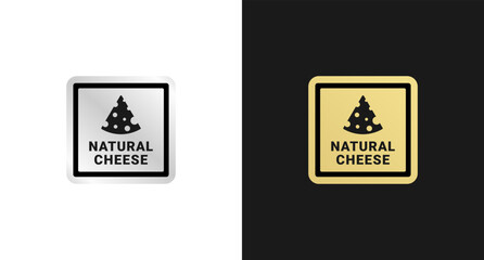 Natural cheese label or Natural cheese seal vector design. Best Natural cheese label for product packaging design element. Elegant Natural cheese seal for packaging design element.