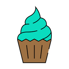 cake dessert line icon vector. cake dessert sign. isolated symbol illustration