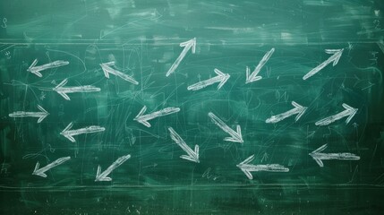 Arrows on Chalkboard for Direction and Guidance