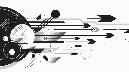 Modern Abstract Design with Arrows and Geometric Shapes