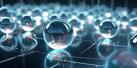 Small transparent reflective speheres or balls.