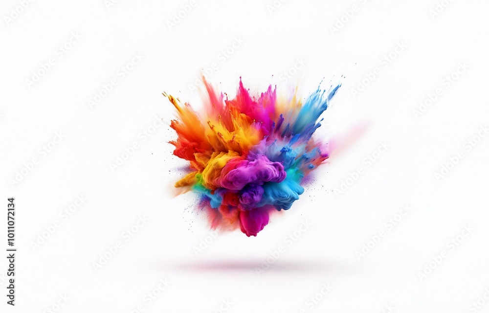 Aufkleber isolated colorful explosion against a white background.