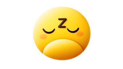 Fototapeta premium 3D Sleeping Yellow Face Emoji